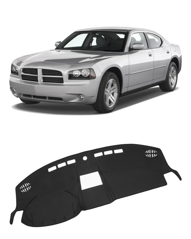 FIILINES Dash Cover Compatible with Dodge Charger 2008 2009 2010 Dashboard Mat Cover Charger Accessories Dash Mat Sunshade Nonslip Mesh Protector No Glare - Image 1